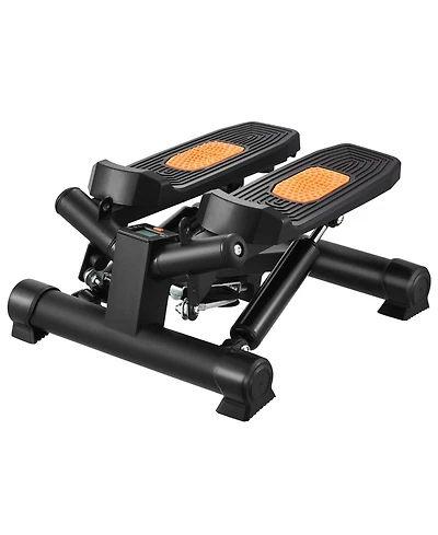 Sevorley Mini Twist Stair Stepper with Resistance Bands and Lcd Monitor, 330 lb Capacity