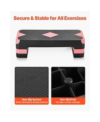 Sevorley Aerobic Exercise Step Platform, 28-Inch Adjustable Fitness Stepper with 4 Risers