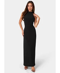 Bebe Women's Halter Lace-Inset Maxi Dress