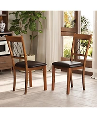 Gymax Fabric Dining Chair Set of With Padded Seat Elegant Backrest for Restaurant