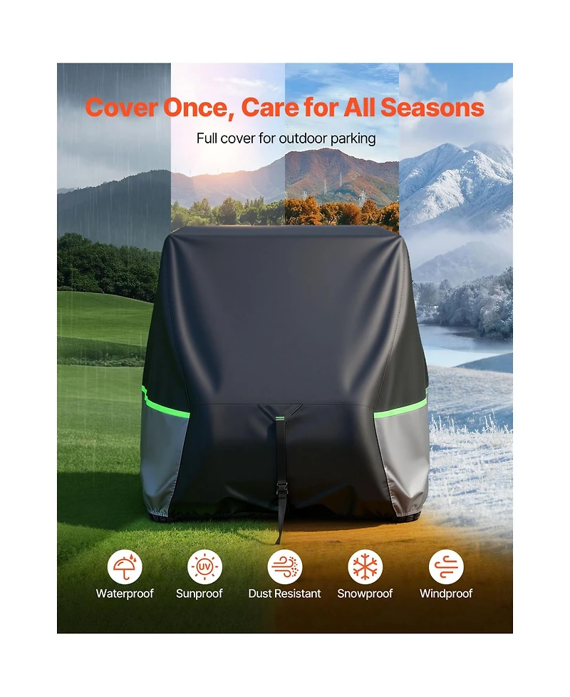 Sevorley Passenger Golf Cart Cover, 600D Oxford, Waterproof with 3 Zipper Doors