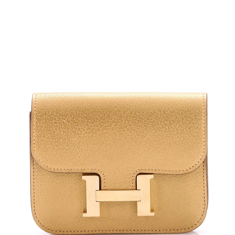 Pre-Owned HERMES Constance Slim Wallet Chevre Chamkilight