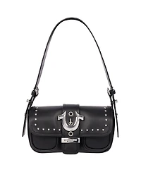 True Religion Women's Smooth Moto Studded Shoulder Bag