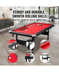 Sevorley 7 feet Foldable Pool Table Set with Balls, Cues, Chalk and Brush