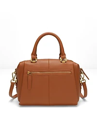Susu Quinn Women's Pebbled Leather Doctor Bag Structured Top Handle Satchel Crossbody Bowling Handbag