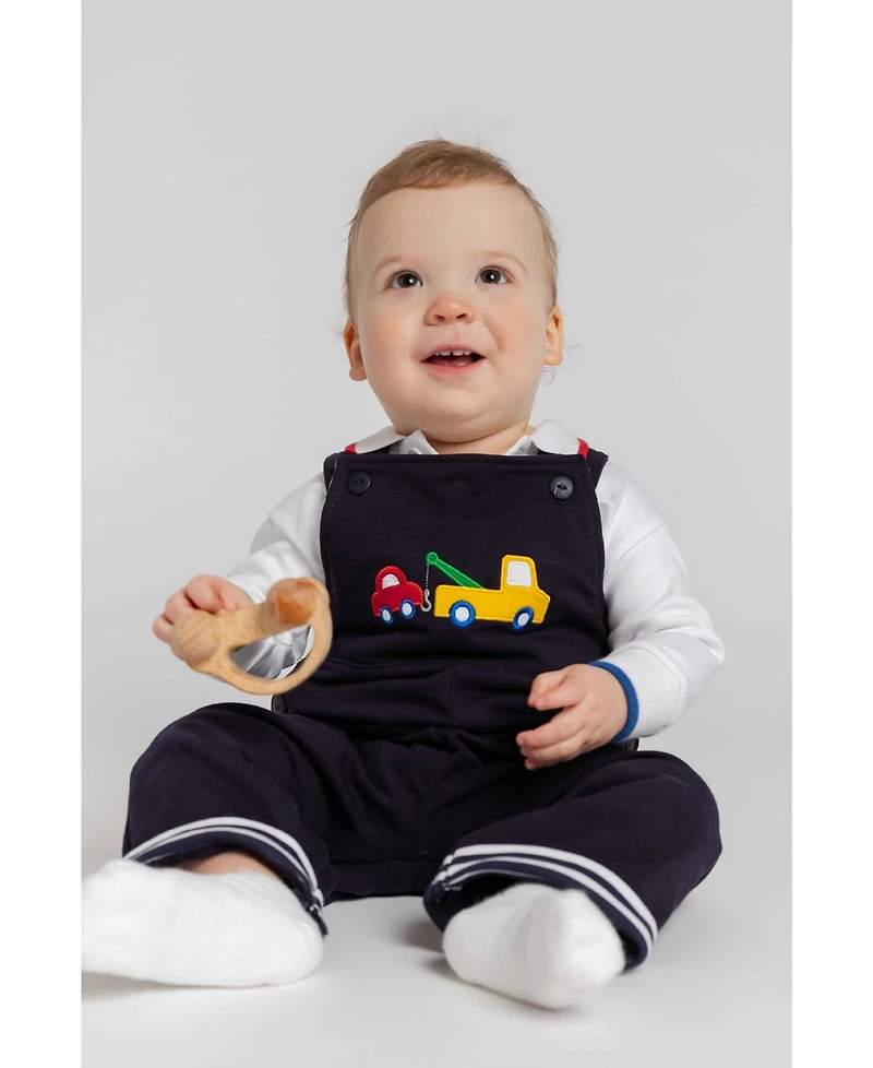 Florence Eiseman Baby Boy ( 6M to 24M ) French Terry Knit Longall With Tow Truck