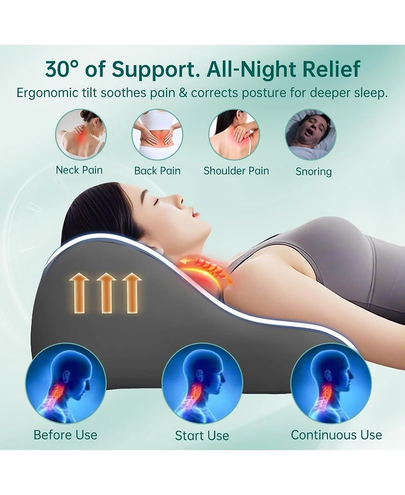 Piscifun Memory Foam Wedge Support Pillow Multi Functional Ergonomic Bed Cushion For Sleeping Reading Leg Elevation