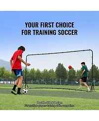 Sevorley Soccer Rebounder Net, 12x6 ft Steel Frame Kickback Wall with Carry Bag