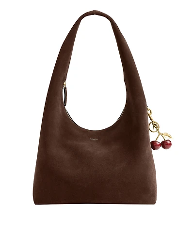 Coach Brooklyn Suede Zipper Medium Shoulder Handbag