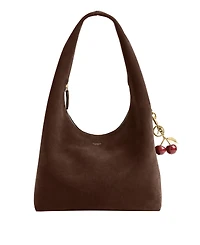 Coach Brooklyn Suede Zipper Medium Shoulder Handbag