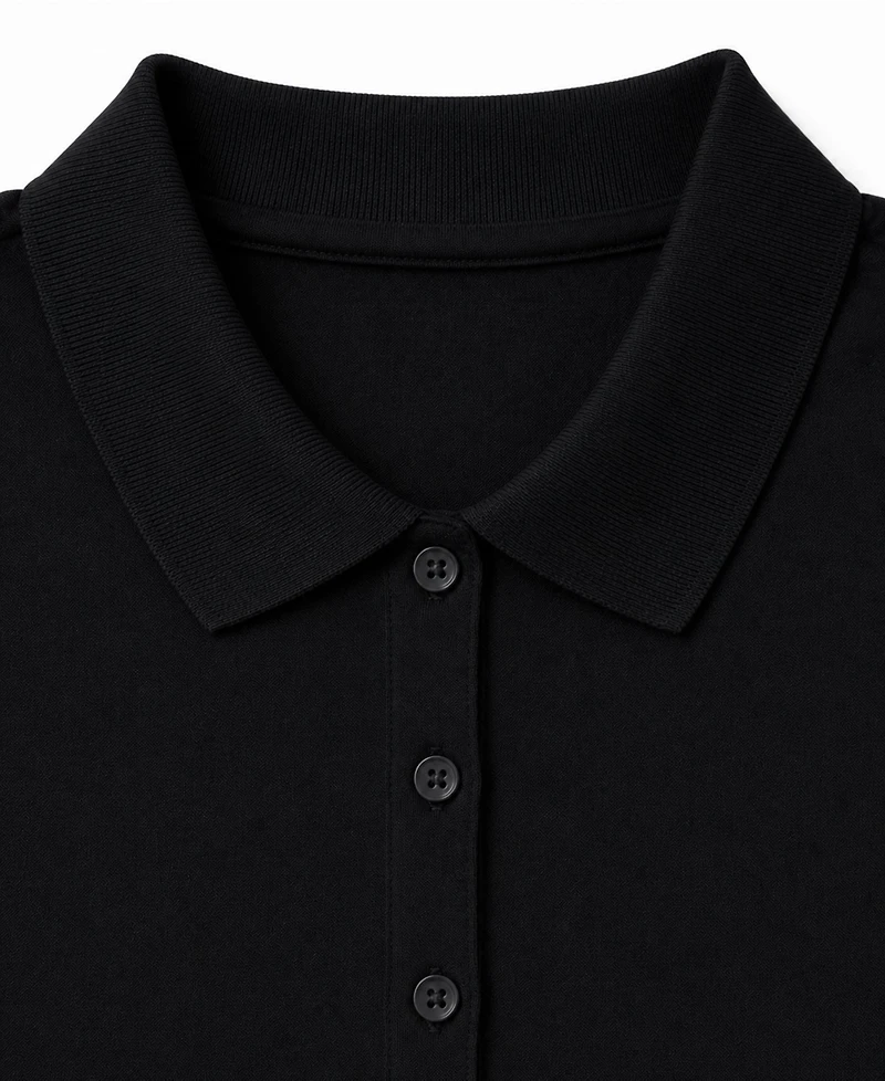 Jump Start Women's 3-Button Short Sleeve Stretch Pique Polo Shirts School Uniform