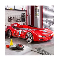 Cilek Kids Room BiTurbo Twin-Size Race Car Bed, - Remote Control, Led Lights, Sound Fx