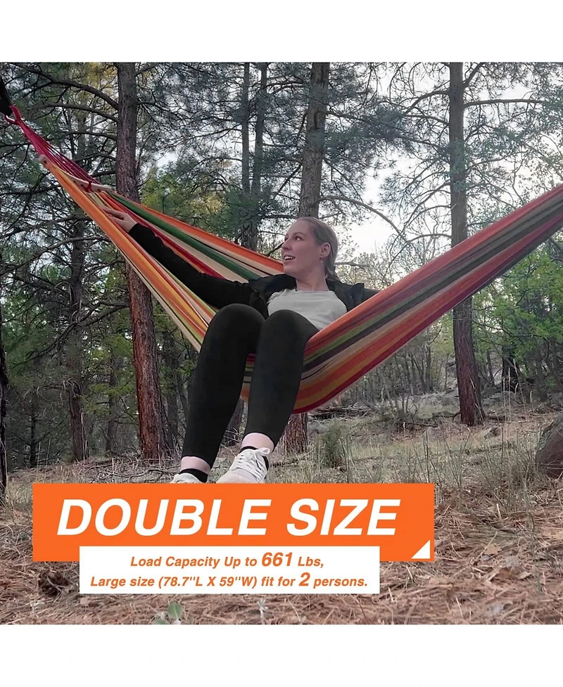 Piscifun Portable Double Single Hammock With Tree Straps Carrying Bag 660lbs Capacity For Camping Outdoor