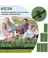 Piscifun Ultralight Camping Sleeping Pad With Built Foot Pump 4 Inch Thick Inflatable Mattress For Hiking Travel