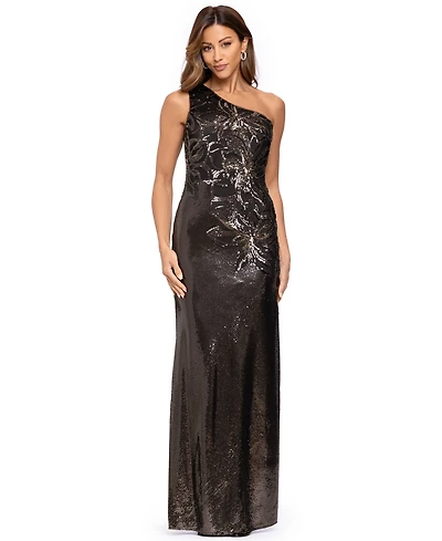 Xscape Women's Long Sequin One Shoulder Dress