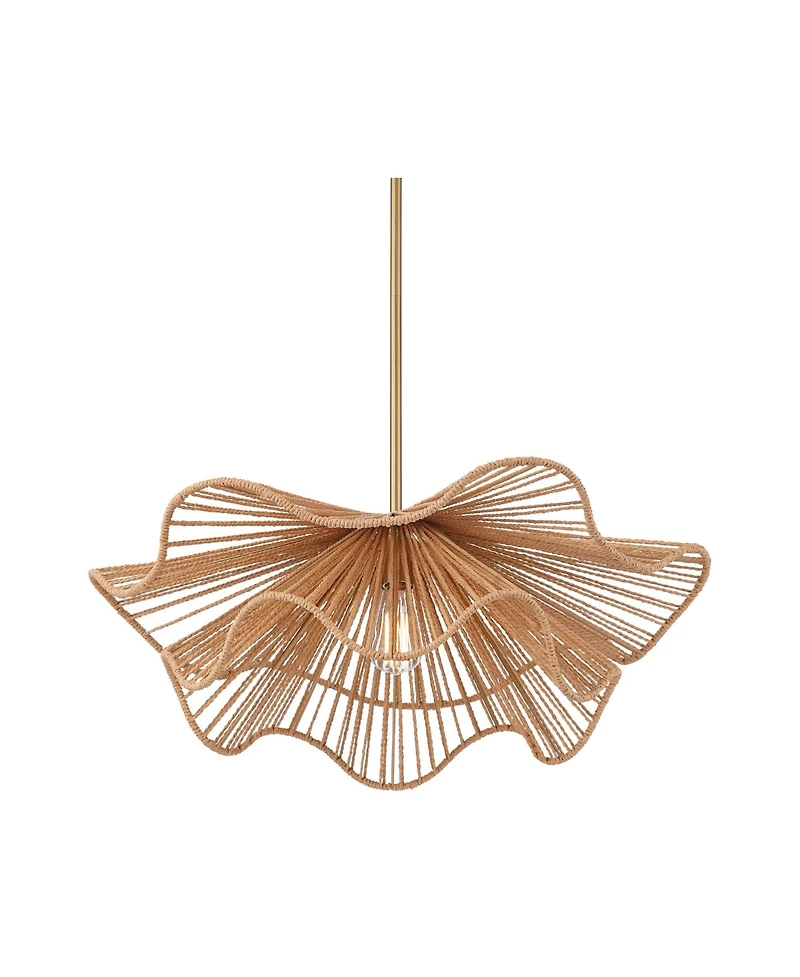 Possini Euro Design Possini Euro Largo 29 3/4" Wide Gold and Natural Rope Modern Pendant