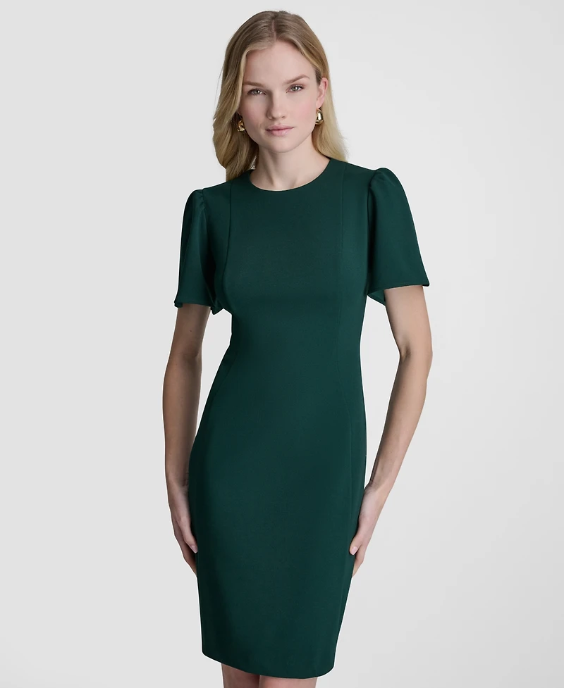 Dkny Women's Flutter Short-Sleeve Sheath Dress