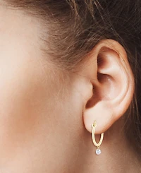 Macy's Lab-Grown Diamond Hoop Earrings (1/5 ct. t.w.) in 14k Yellow Gold