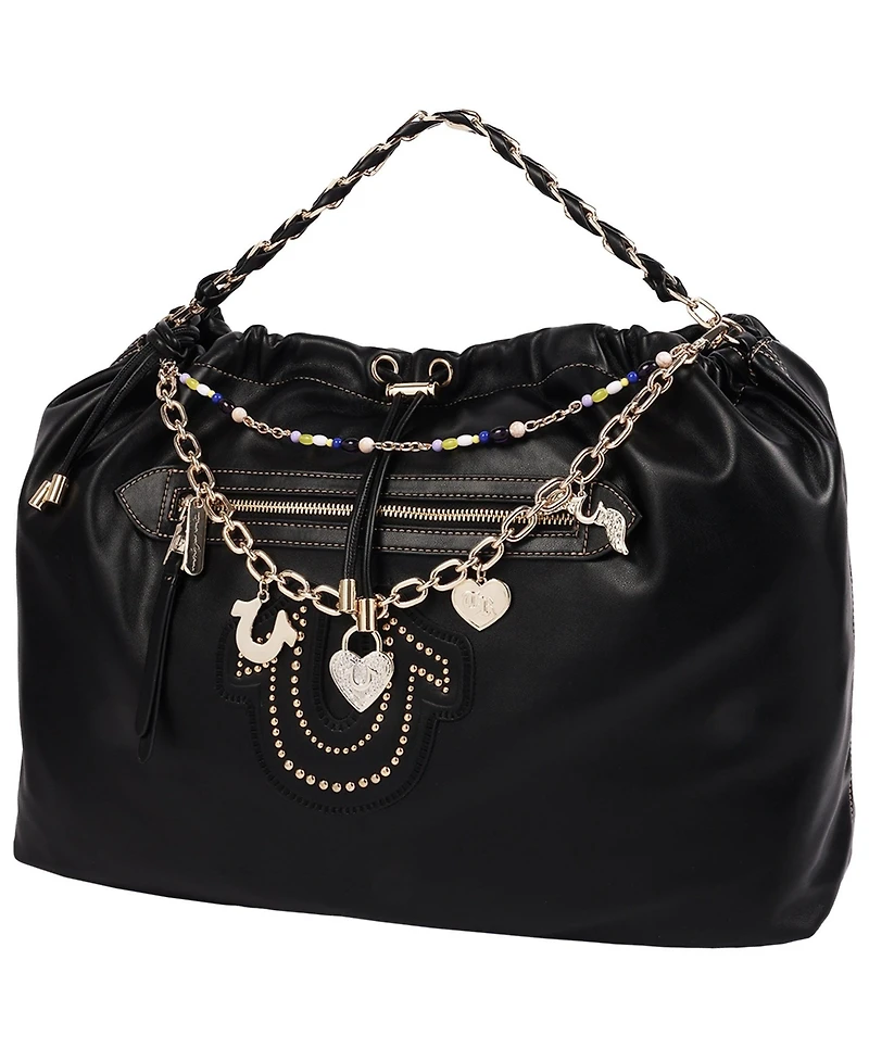 True Religion Women's Vintage Chain Soft Hobo Bag