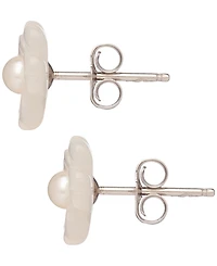 Macy's Imitation Pearl Stud Earrings Sterling Silver