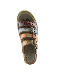 L'Artiste Women's Teetimer Platform Sandal with Molded Footbed
