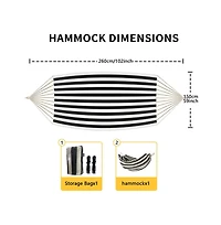 Piscifun Cotton Canvas Camping Hammock With Tree Straps Carry Bag 440lbs Weight Capacity