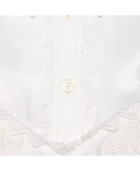 Pre-Owned Burberry Women's Optic Satin Jacquard Lace Bralette Blouse