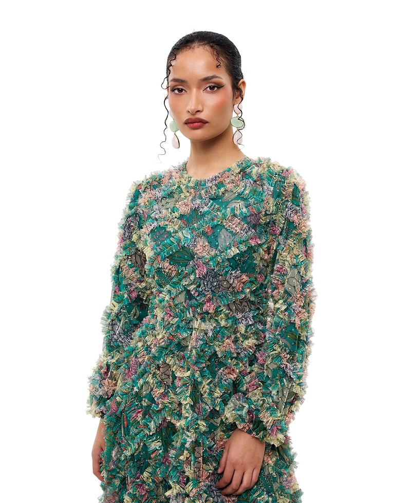 Maryisa Women's Floral Ruffle Maxi Dress
