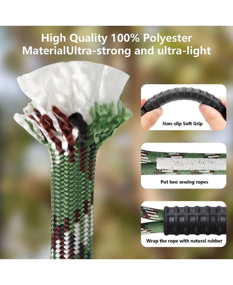 Piscifun Heavy Duty Tree Swing Hanging Kit Polyester Rope Carabiner For Outdoor Play