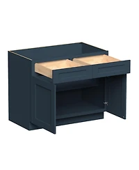 Boyel Living 42 Inch Wide Standard Base Cabinet, Ready to Assemble Kitchen Cabinet with Solid Wood Frame, Soft-Close Slides and Hinges