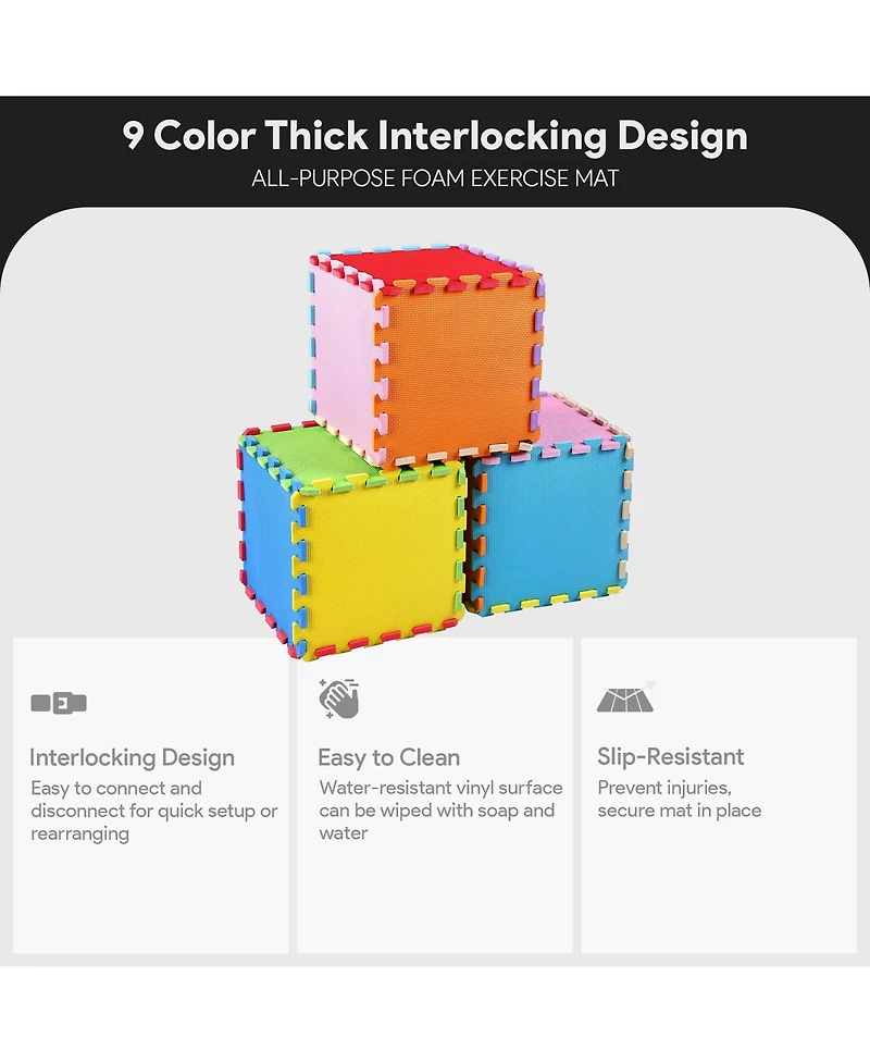 BalanceFrom Fitness Thick Interlocking Puzzle Foam Exercise Play Mats