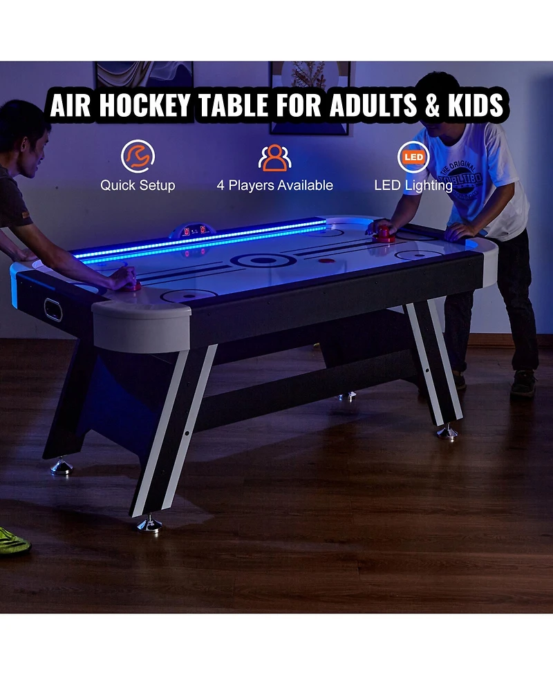Sevorley 72 Air-Powered Hockey Table with Led Lights and Electronic Scoring