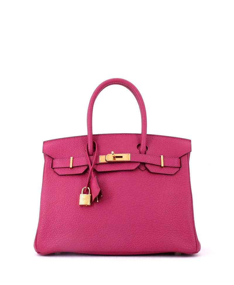 Pre-Owned HERMES Birkin 30 Handbag Pink Fjord with Gold Hardware