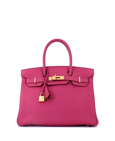 Pre-Owned HERMES Birkin 30 Handbag Pink Fjord with Gold Hardware