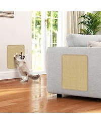 Hongge 12-Piece Cat Scratcher Mat Set 16 x 12 Inch Sisal Scratching Pads with Anti-Slip Backing