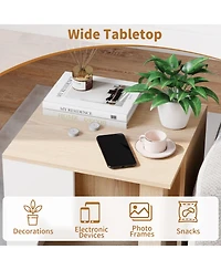 Hongge Semi-Enclosed Wooden Cat Condo with Head-Shaped Entry and Metal Legs