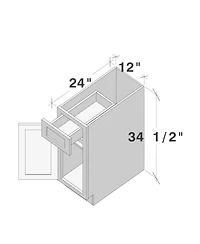 Boyel Living Single Base Cabinet with Full Overlay Hdf Door and Dovetail Drawer