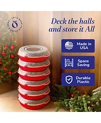Homz 24 Inch Seasonal Holiday Christmas Plastic Wreath Storage Box