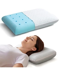 Piscifun Memory Foam Camping Travel Nap Pillow Washable Breathable Cover Support Neck Shoulder Back