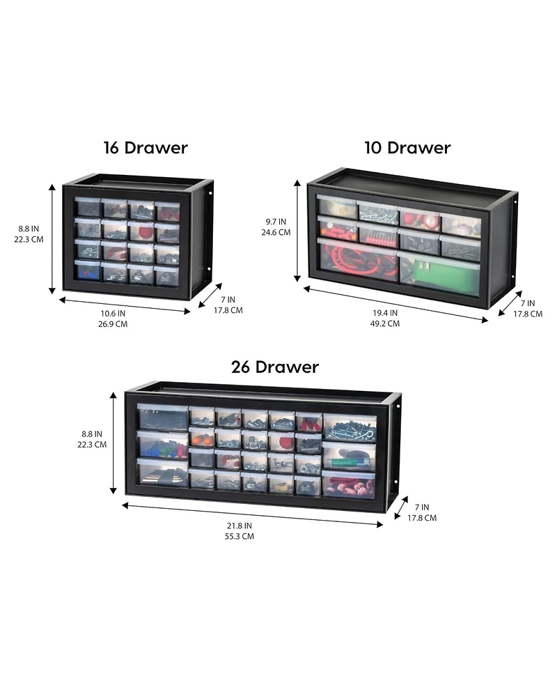 Iris Usa 2 Pack 10 Drawer Organizer Storage Cabinet for Hardware Supplies