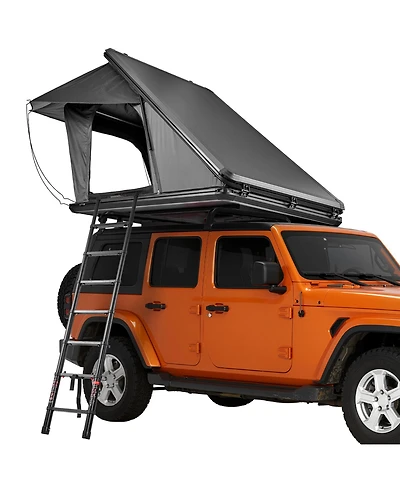 Sevorley Aluminum Hard Shell Rooftop Tent for 2-3 Person with Led Light, 1 Window and Mattress