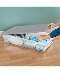 Sterilite 56 Qt Wheeled Under Bed Storage Container, Plastic Bin, 4 Pack