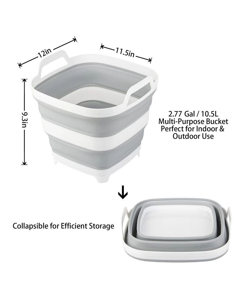 Piscifun 2 Pack Collapsible Ice Bucket Foldable Drink Cooler Multi Purpose Storage Tub