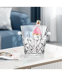 Piscifun 2 Liter Clear Glass Ice Bucket For Parties Drinks Wine Beer