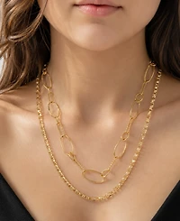 And Now This 18k Gold Plated Brass Short Long Necklace, Macy's Exclusive