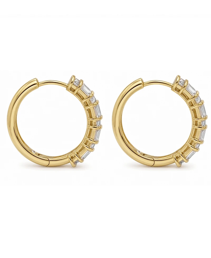 And Now This Cubic Zirconia Hinge Hoop Earrings