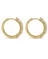 And Now This Cubic Zirconia Hinge Hoop Earrings