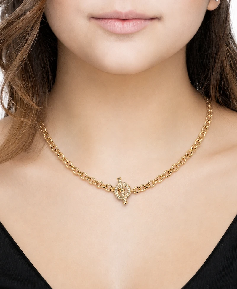 And Now This Cubic Zirconia Toggle Necklace