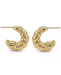 And Now This 18K Gold Plated Twisted Puff C-Hoop Earrings