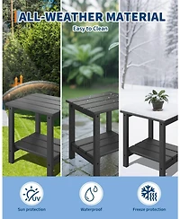 homfan Set of 2 Hdpe Side Table
